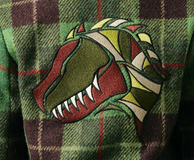 Dynamic Dinosaur Tweed Blazer in Green five