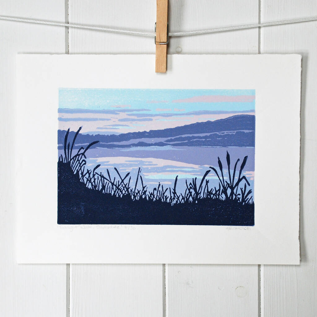 Twilight Walk, Silverdale - Limited Edition - Original Linocut Print