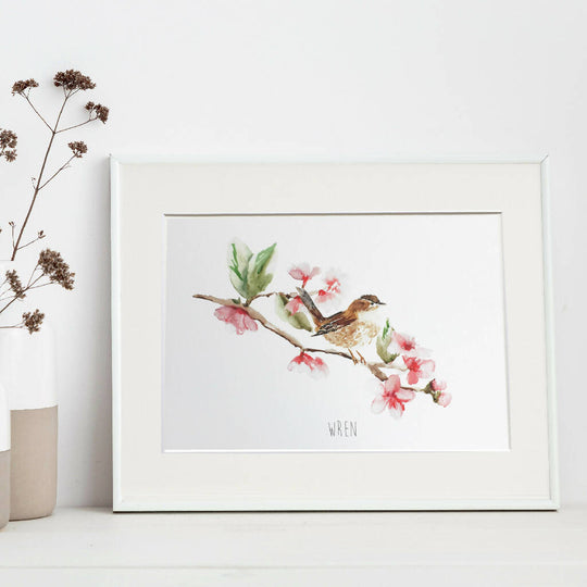 Watercolour Wren Art Print