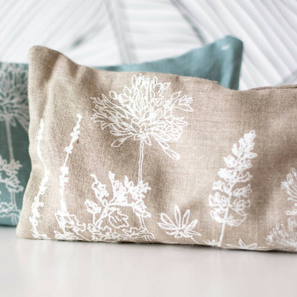 Linen Eye Pillow with Floral Design