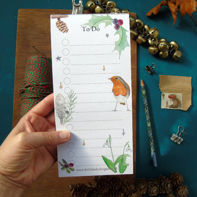 Robin 'To Do' List Christmas Notepad