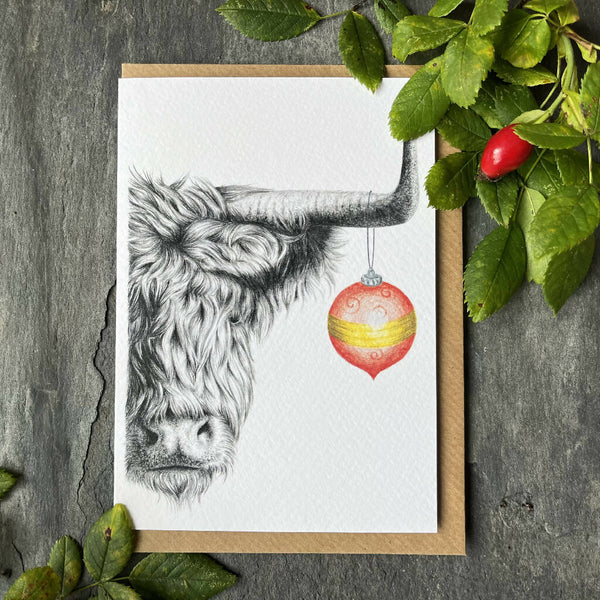 Highland Cow Christmas Card