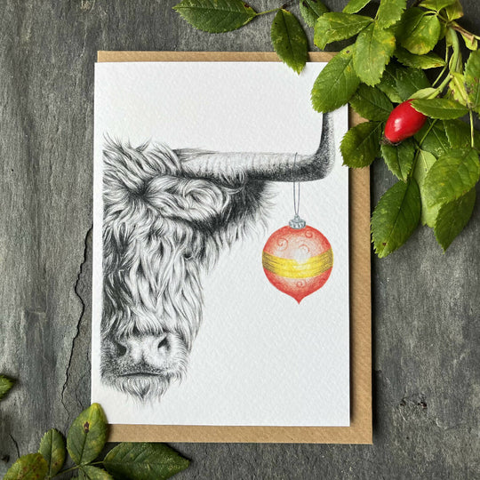 Highland Cow Christmas Card