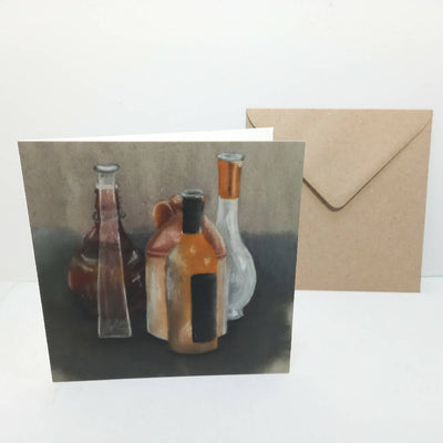 'Bottles' Square Greetings Card
