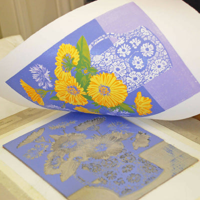 Allotment Flowers - Limited Edition - Original Linocut Print
