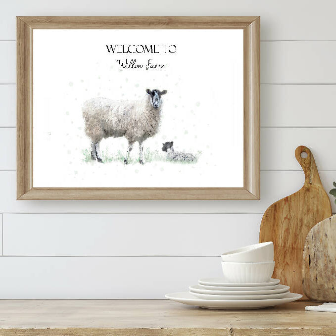 Personalised Swaledale Sheep Print