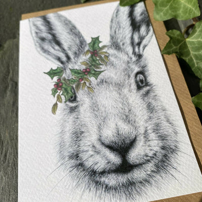 Festive Hare Christmas Card