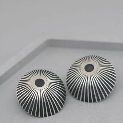 Sunburst Stud Earrings in Solid Sterling Silver