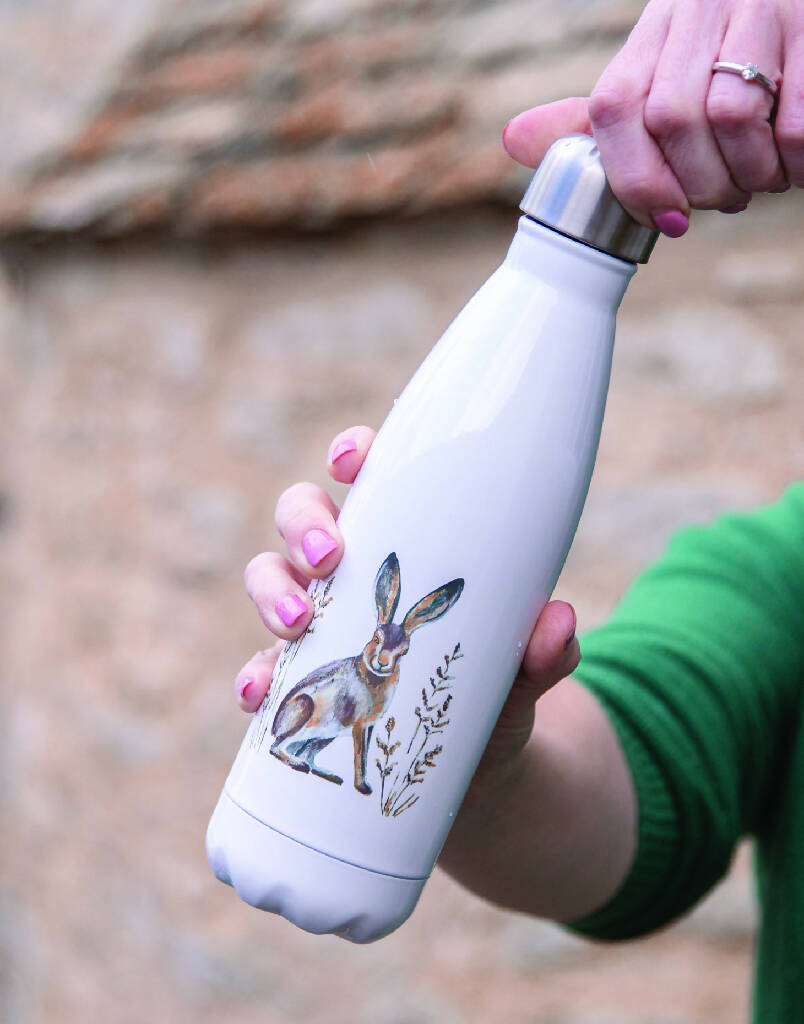 Metal Water Bottle with Cotswold Hare
