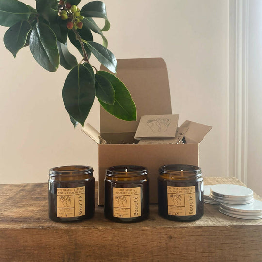 Bouclé Miniature Winter Candle Trio Gift Set 60ml