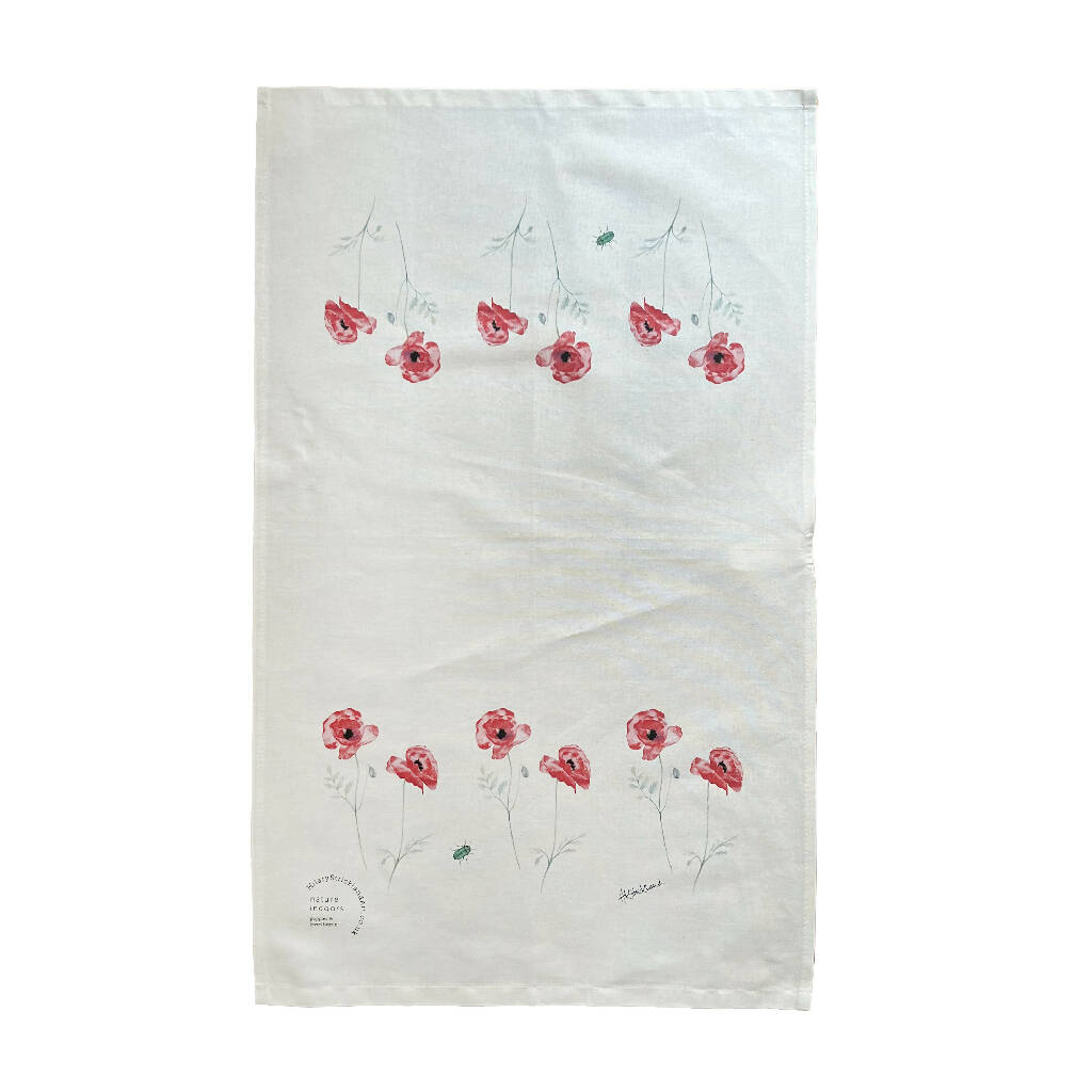 Poppies Organic Cotton Tea Towel