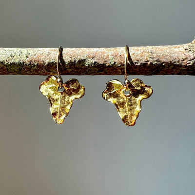 Gold Ivy Leaf Earrings