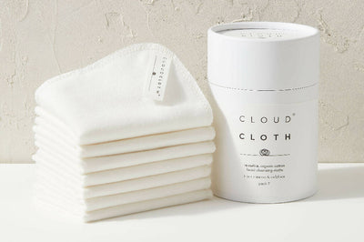 CloudCloth Organic Cotton Facial Cleansing Reusable Makeup Remover Cloths in Ecru (7 Pack)
