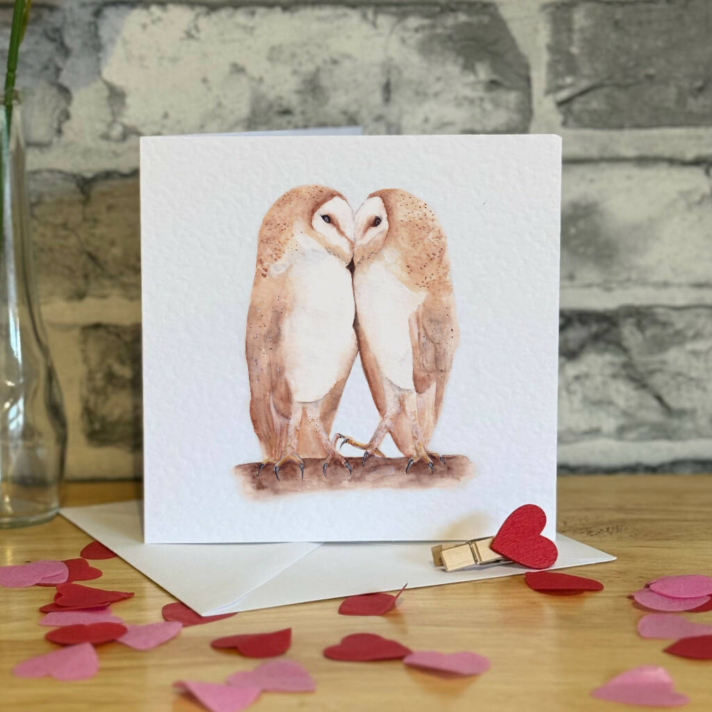 Barn Owls Greetings Card