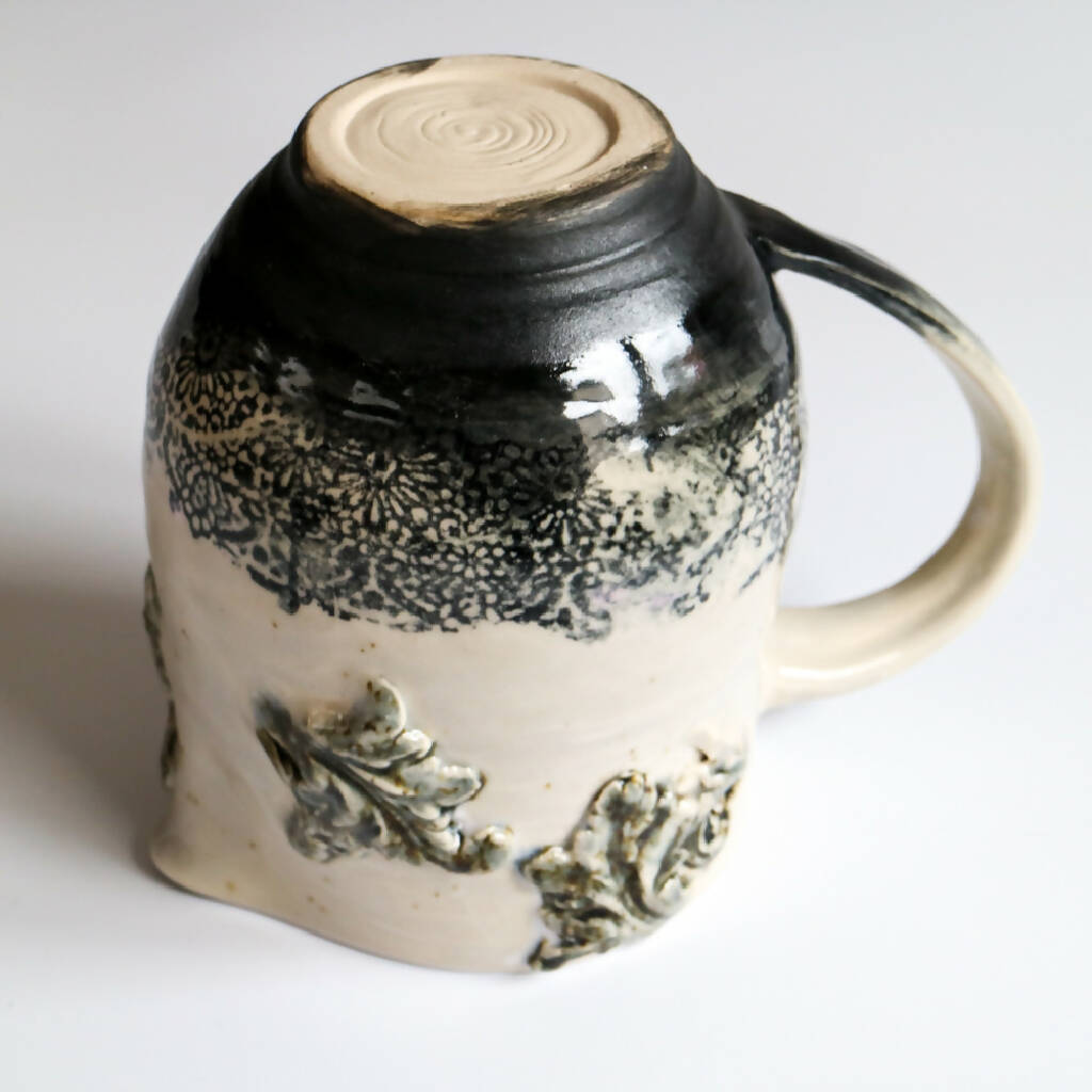 Stoneware Clay Jug in Lace Design