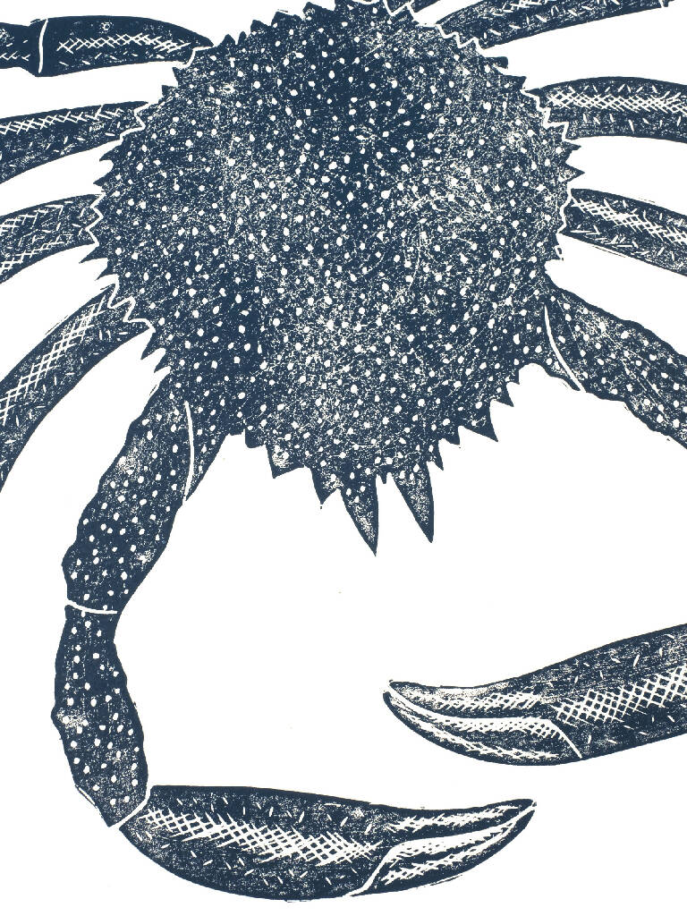 Spider Crab Lino Print