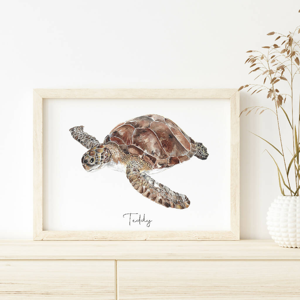 Watercolour Turtle Print