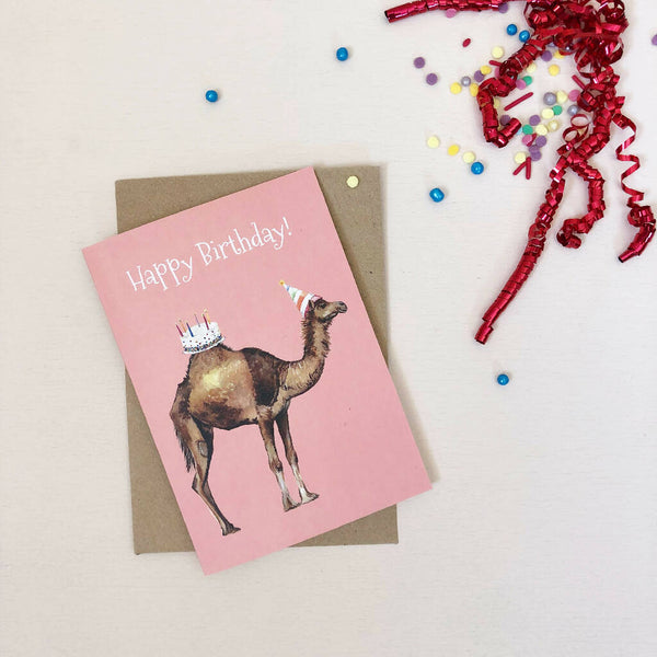 Birthday Camel Watercolour Card