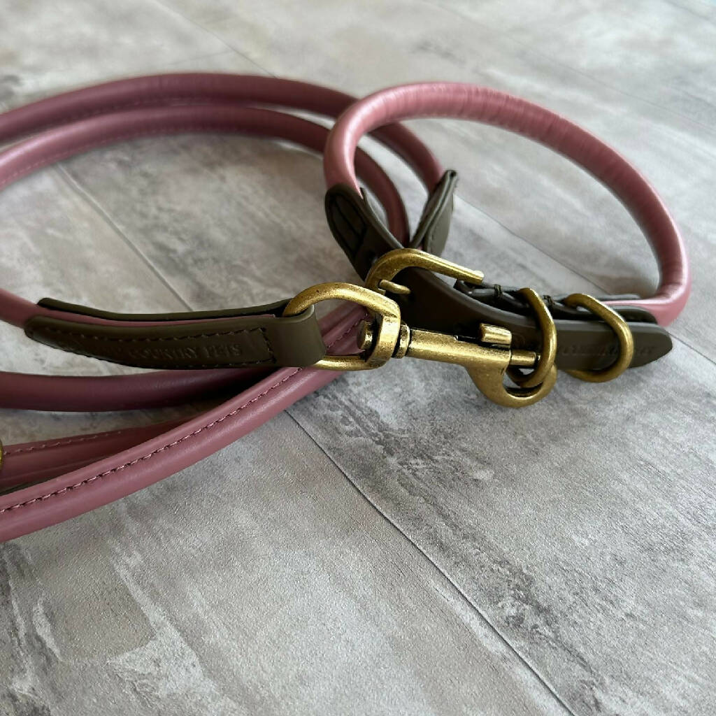 Thin rolled leather dog hot sale collars