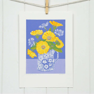 Allotment Flowers - Limited Edition - Original Linocut Print