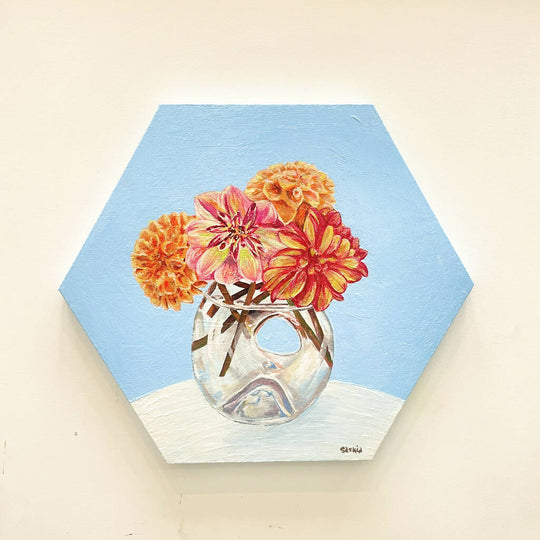 Cornish Chrysanthemum Acrylic Painting