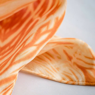 Feathered Orange Silk Scarf