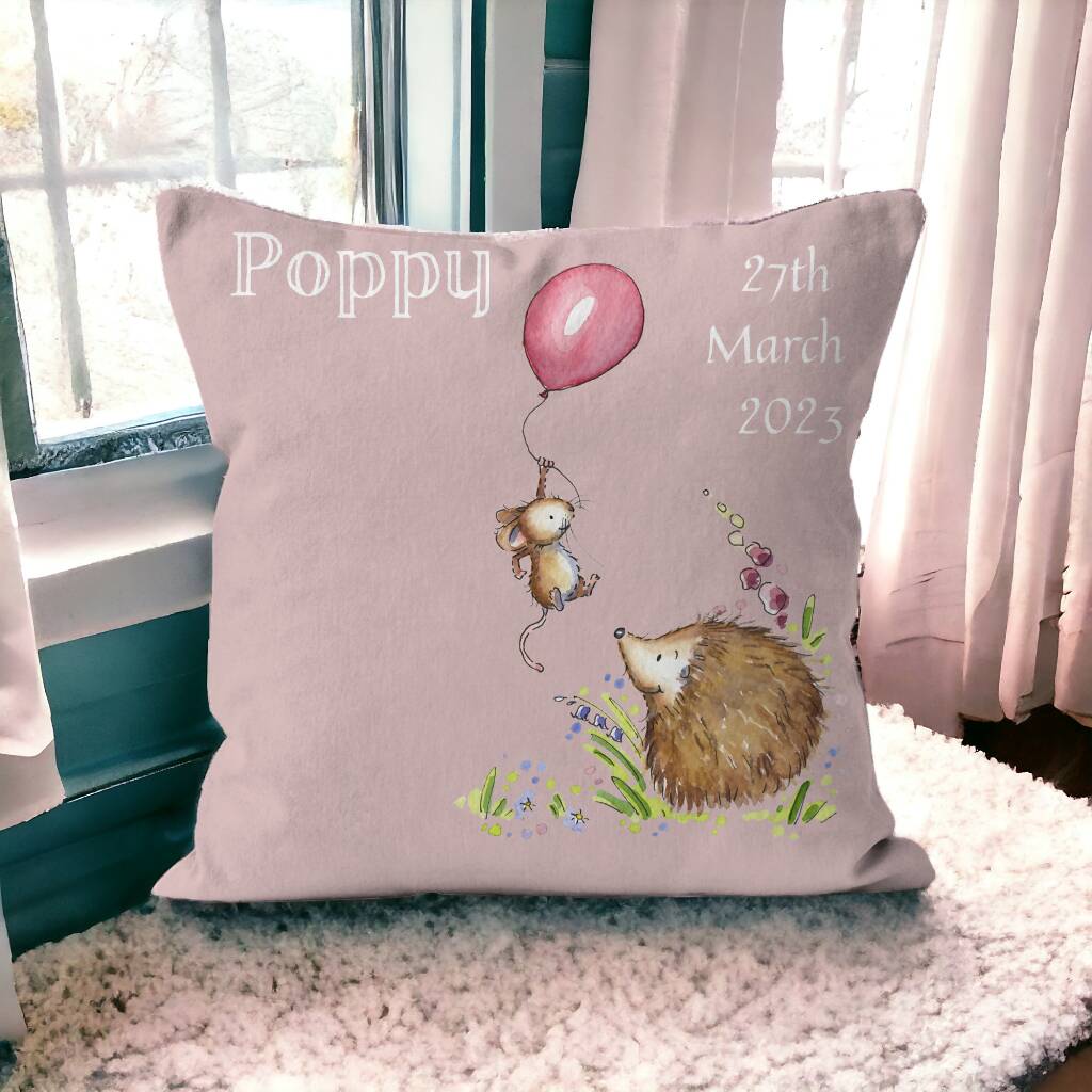 Personalised Woodland Hedgehog Cushion