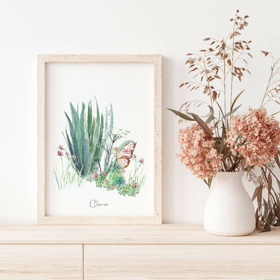 Clover Flower Fairy Watercolour Art Print