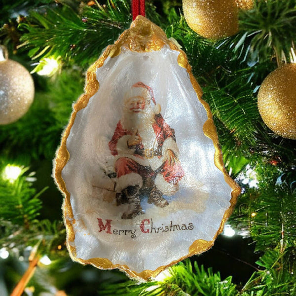 Vintage Santa Oyster ornament