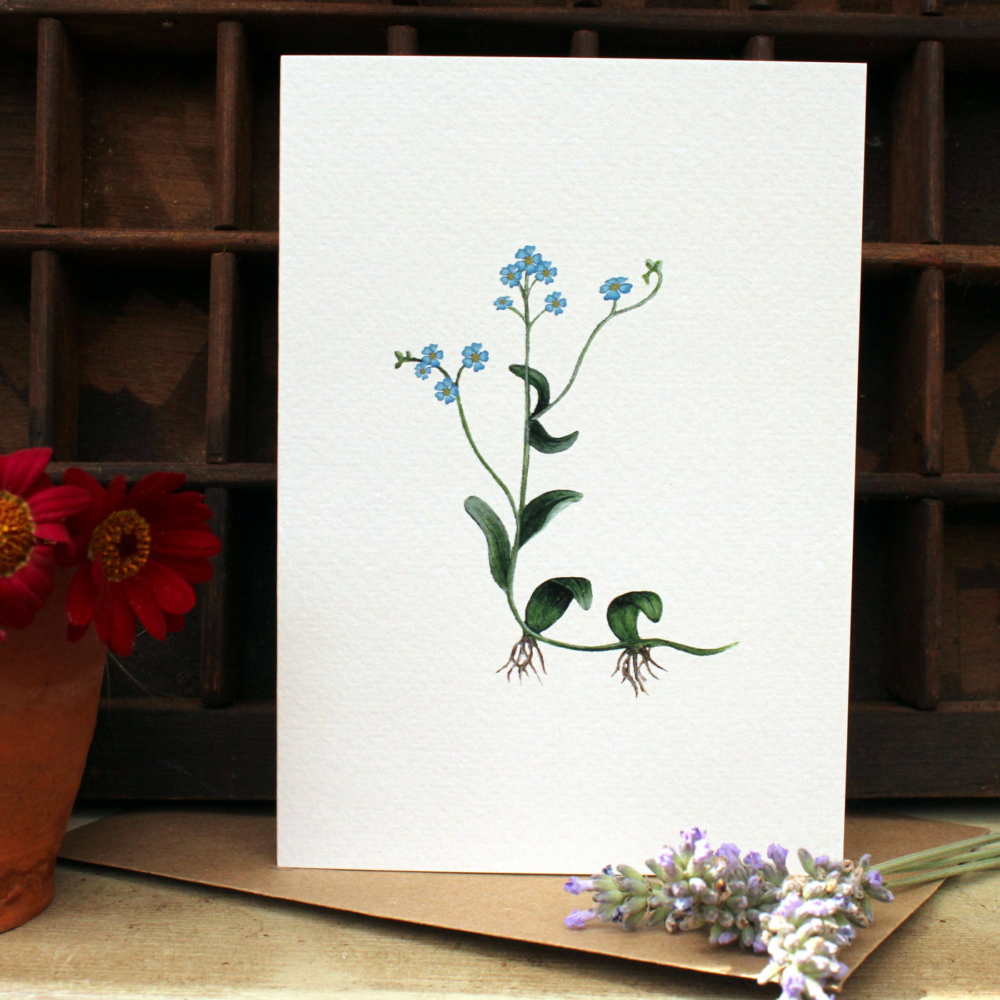 British Design Card in Water forget-me-not