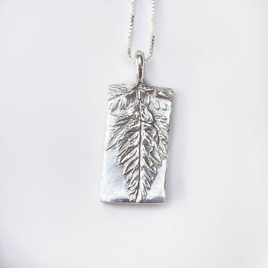 Fern Fine Silver Pendant Necklace