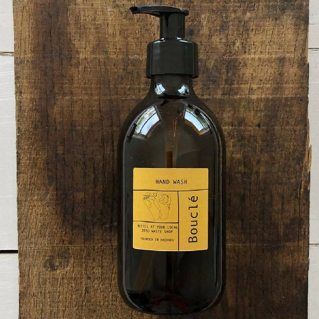 Bouclé 300ml Amber Glass Reusable & Refillable Hand Wash Bottle