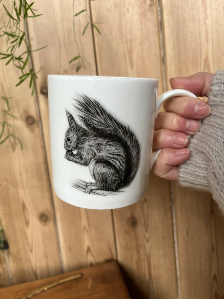 Fine Bone China Red Squirrel Mug