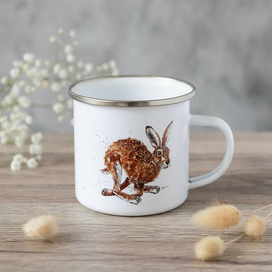 Hare Enamel Mug in White