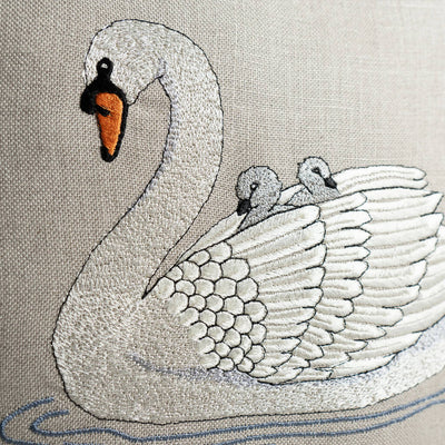 Embroidered Swan Cushions