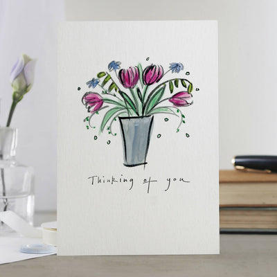 'Thinking Of You' Vase Of Tulips Card