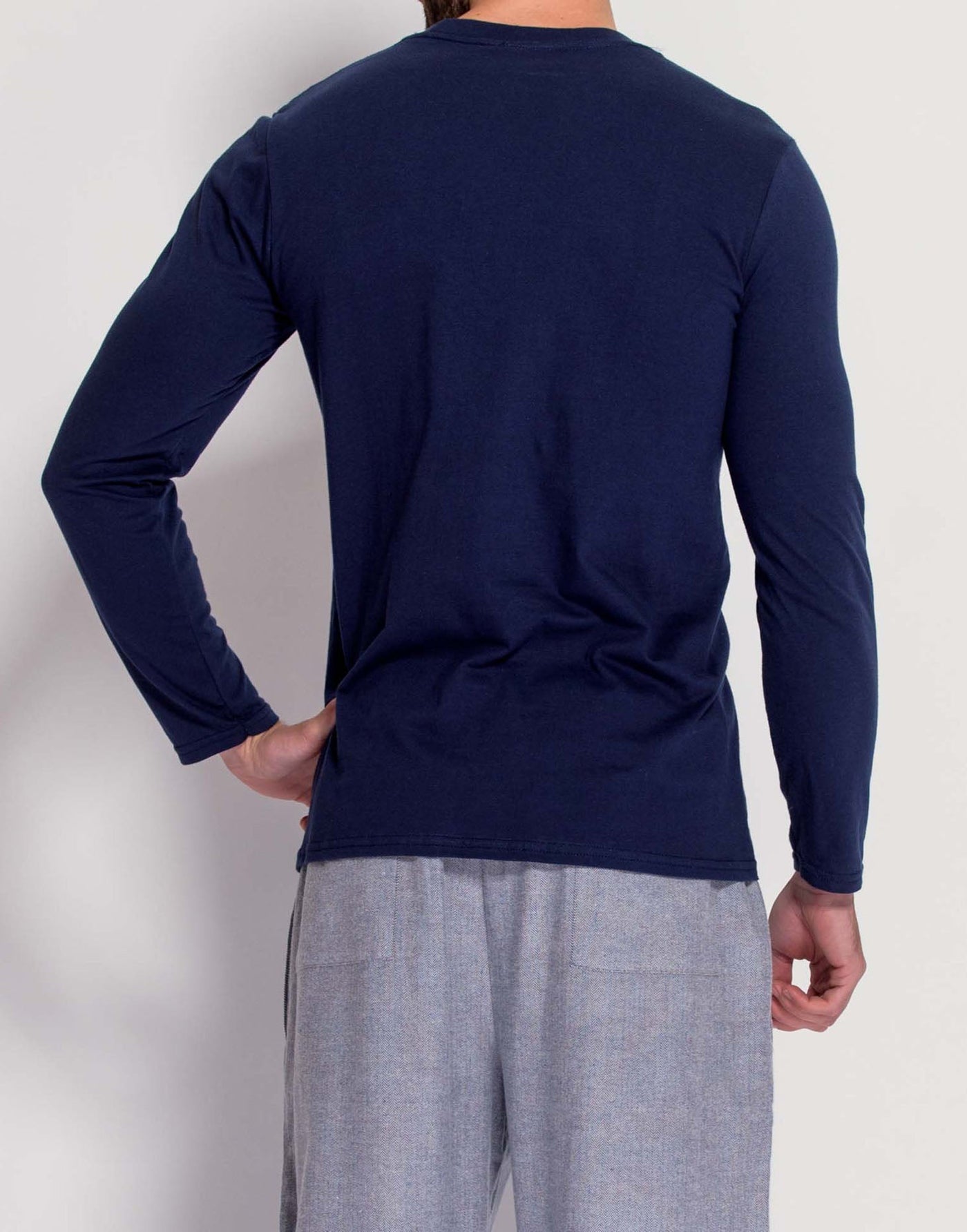 Men's Organic Cotton Jersey Long Sleeve T-Shirt – Navy