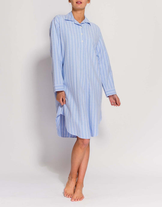 Women's Brushed Cotton Nightshirt – Westwood Blue Stripe
