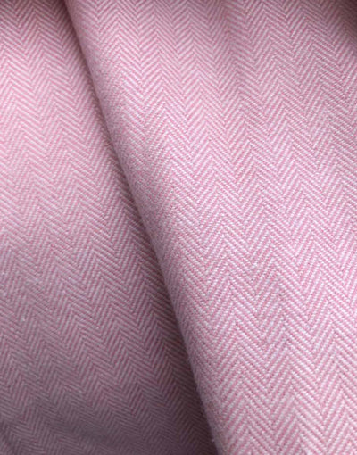 Women's Brushed Cotton Pyjama Set – Powder Pink Herringbone