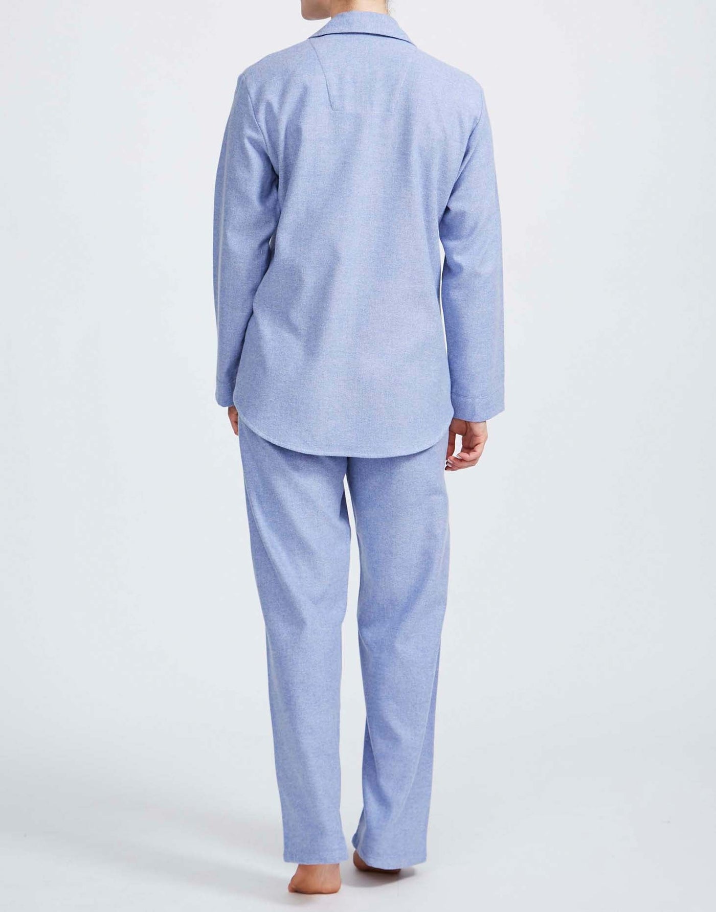 Women's Brushed Cotton Pyjama Set – Staffordshire Blue Herringbone