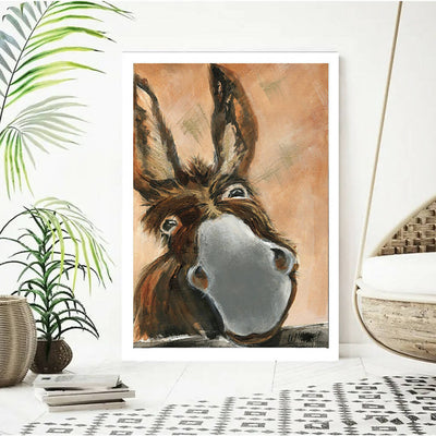 Limited Edition Embellished Canvas Print of Derek the Donkey