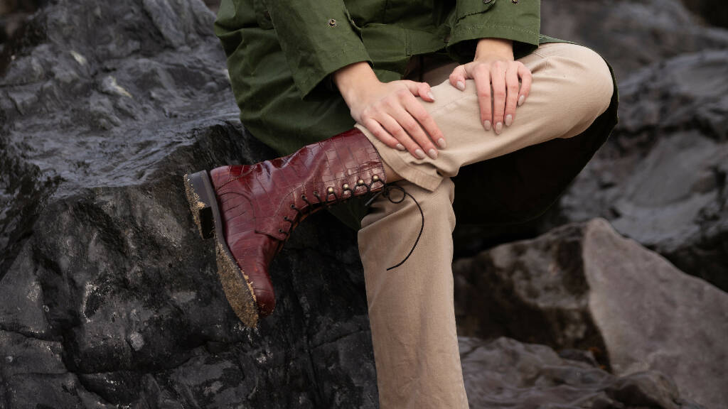 Sparrowhawk - Ladies Country Boot in Mock Croc Leather.