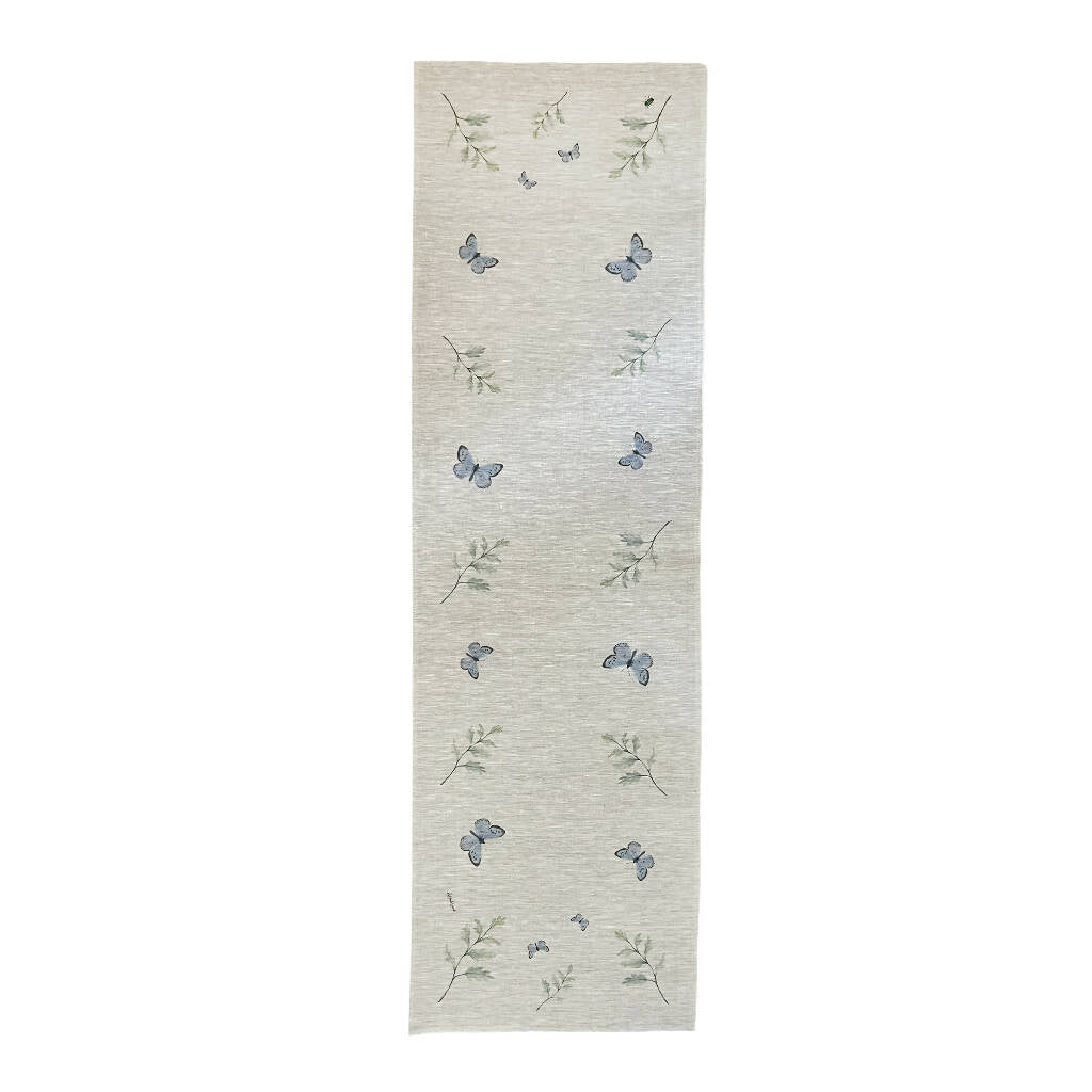 Large Blue Butterfly Table Runner