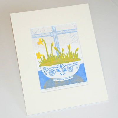 Potted Spring Joy - Limited Edition - Original Linocut Print