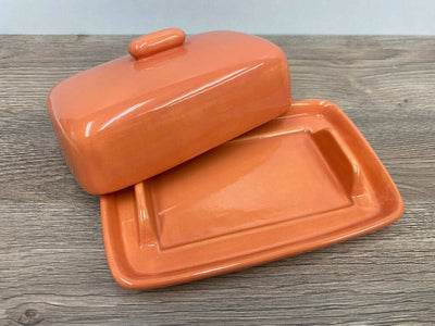 Butter Dish in Orange Glaze