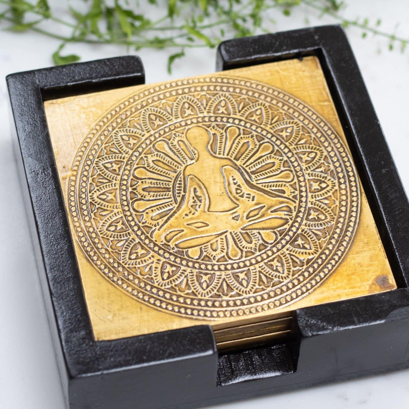 Brass Mandala Design Coasters