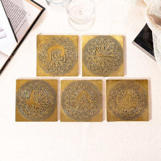 Brass Mandala Design Coasters