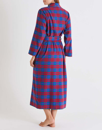 Women's Brushed Cotton Dressing Gown – Bordeaux