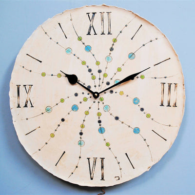 Round Large Wall Clock with Pendulum and Circle Design