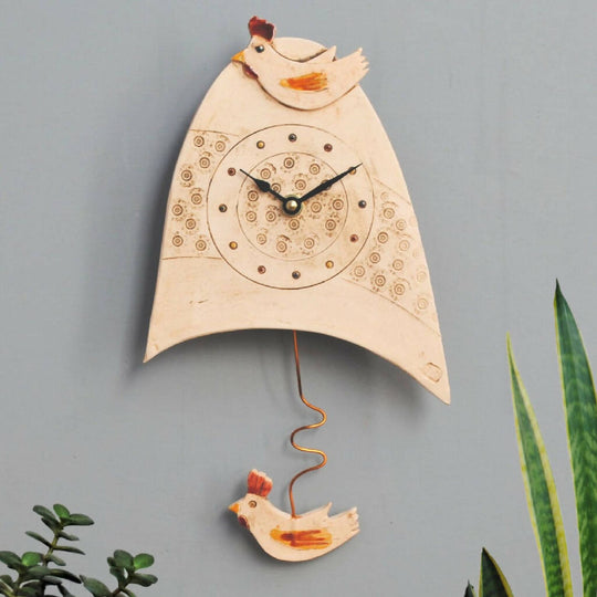 Kitchen Ceramic Wall Clock with Chicken